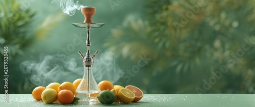 Hookah with citrus fruits a...
