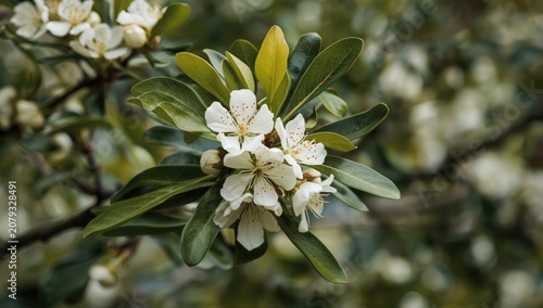 White flowers blooming on a...