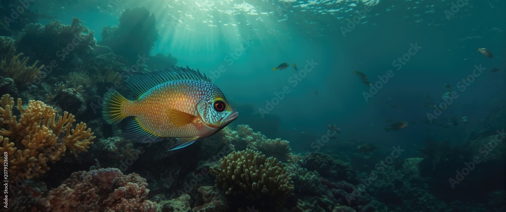 Fototapeta premium unique fish exhibiting bright and lovely vibrant colors