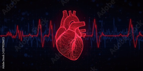 Heart symbol with heartbeat...