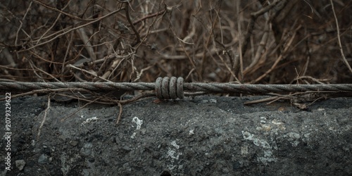 Steel cable showing rust on...