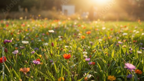 Colorful wildflowers bloomi...