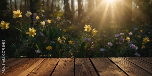 Sunbeam illuminated spring ...