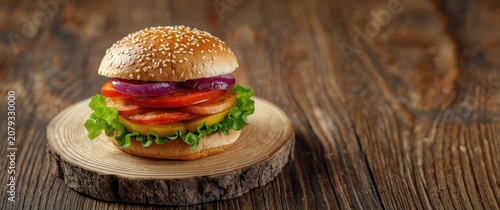 Vegetarian burger with lett...