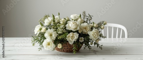 White floral arrangement in...