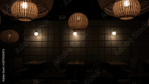 Rustic restaurant interior ...