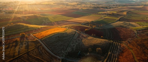 Colorful farmland mosaics s...