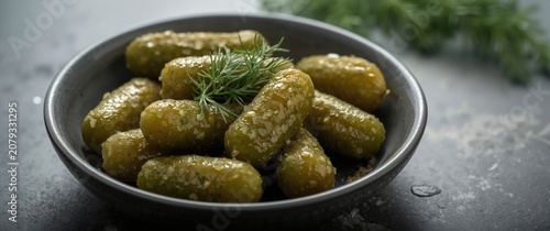 Pickled cucumbers garnished...