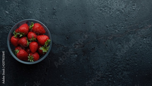 Fresh strawberries in a gla...