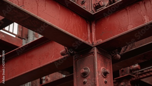 Red steel beams intersectin...