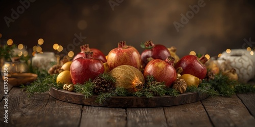 Pomegranates and decorative...