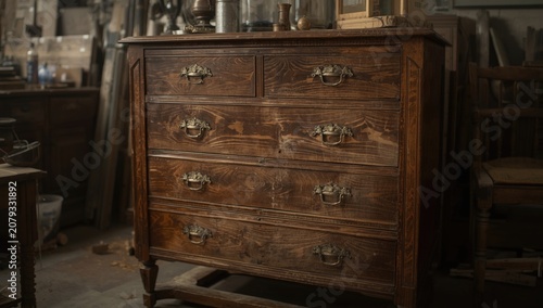 Vintage wooden dresser with...