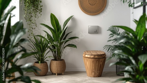 Modern interior with potted...