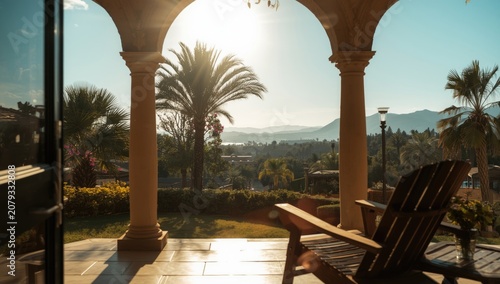 Sunset view from a patio wi...