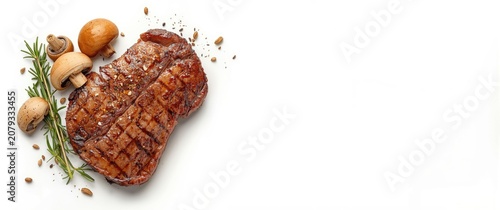 Grilled steak with mushroom...