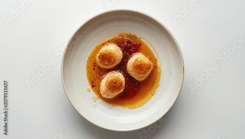 Seared scallops with sauce ...