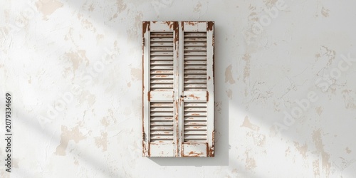 Weathered wooden shutters o...