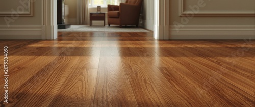 Wooden floor with sunlight ...