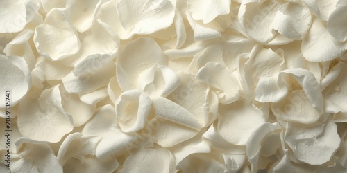 White rose petals layered o...