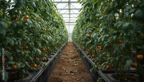 Tomato plants growing in a ...