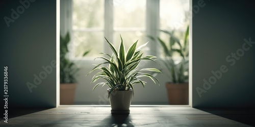 Potted plant in sunlight ne...