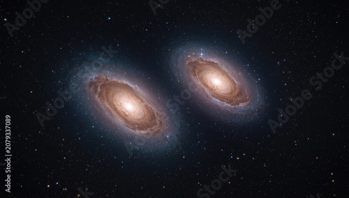 View of binary spiral galax...