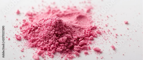 Pink powder spilled on a wh...