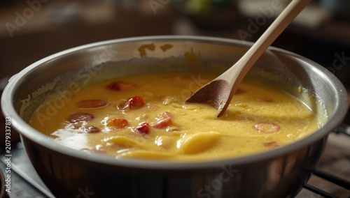 Homemade fruit custard with...
