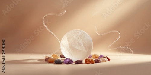Crystal ball surrounded by ...