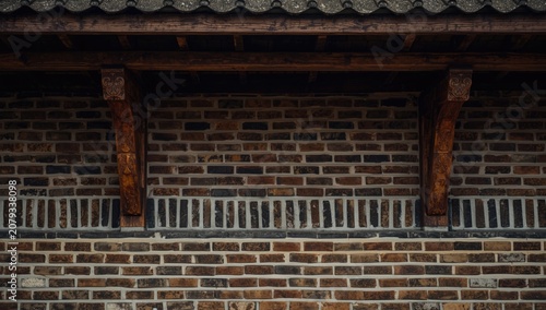 Wooden beams supporting a t...