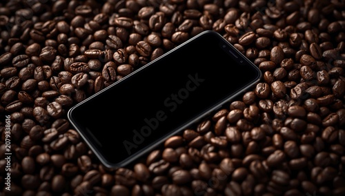 Mobile device showing a bla...