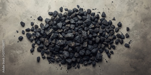Black gravel stones scatter...