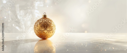 Gold Christmas ornament on ...