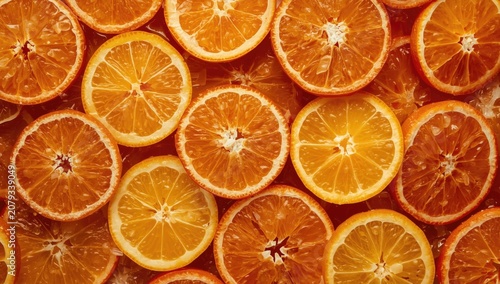 Sliced oranges arranged in ...