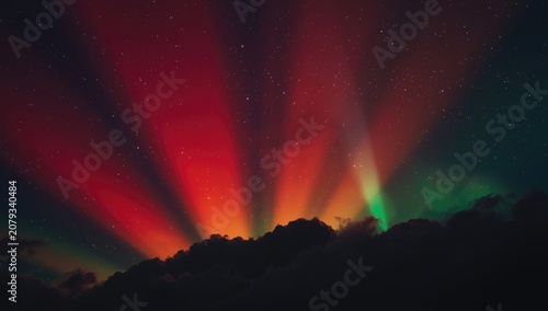 Radiant red and green light...