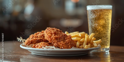 Fried chicken and fries wit...