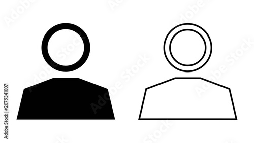 Konstfotografi Person Iconography: Two simplified human figures depicted as icons, one solid black and the other an outline, representing abstract human entities or user profiles