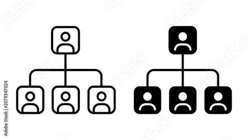 Fotografie Organizational Hierarchy Chart Icons