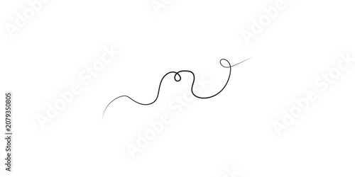 Minimalist Wavy Line Drawing on White Background.