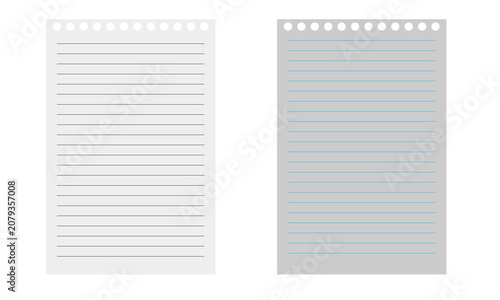 фотографія Notebook paper background, blank white worksheet exercise book, lined notebook paper, back to school vector design