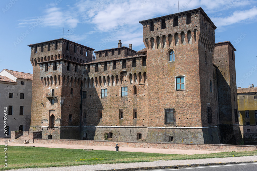 Fototapeta premium mantua the city of Gonzaga, historic center seen from the Mincio