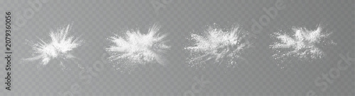 Картината върху платно White powder explosion with flying dust particles isolated on a transparent background