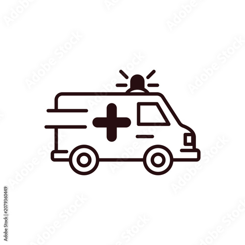 Ambulance Emergency Vehicle Line Icon