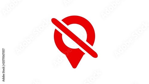 Animated Location Disabled Icon, GPS Pin Unavailable and No Location Access Line Animation