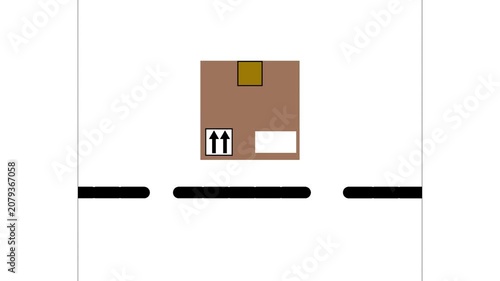 shipping box animated icon on white background.