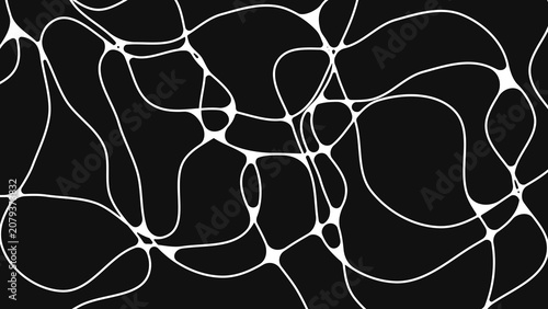 Фотография Seamless black organic blob and amoeba shape pattern background with abstract fluid design, perfect for modern wallpaper, artistic textile, and bold graphic resources