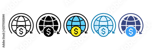 Foto Economy Icon Set Multiple Style Collection