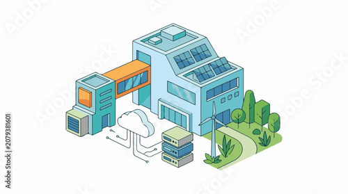 Modern Sustainable Eco Friendly Building Design.
