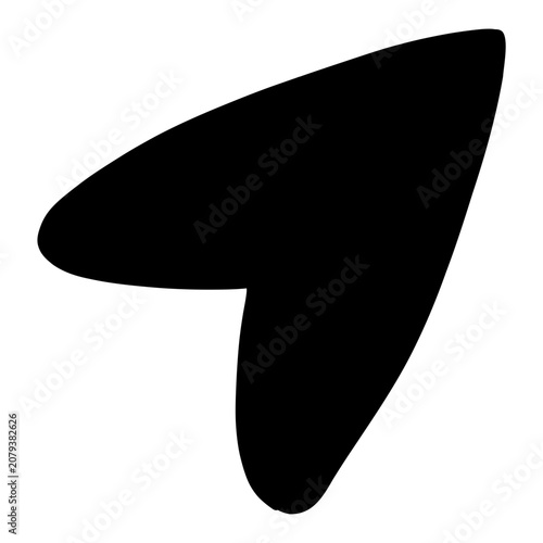 A hand-drawn cursor icon representing pointing, selection, and mouse interaction.