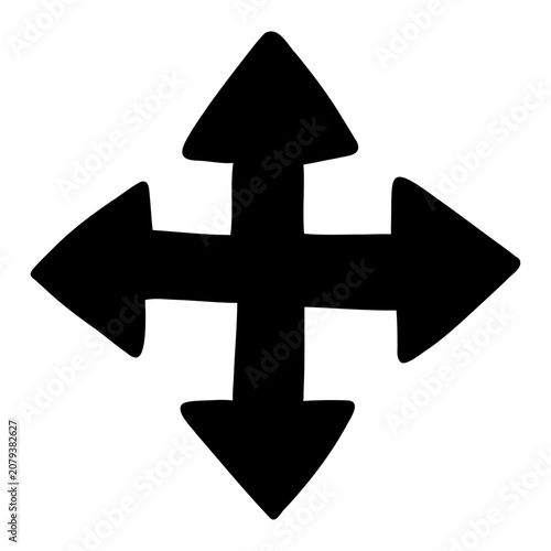A hand-drawn move icon indicating repositioning or dragging in multiple directions.